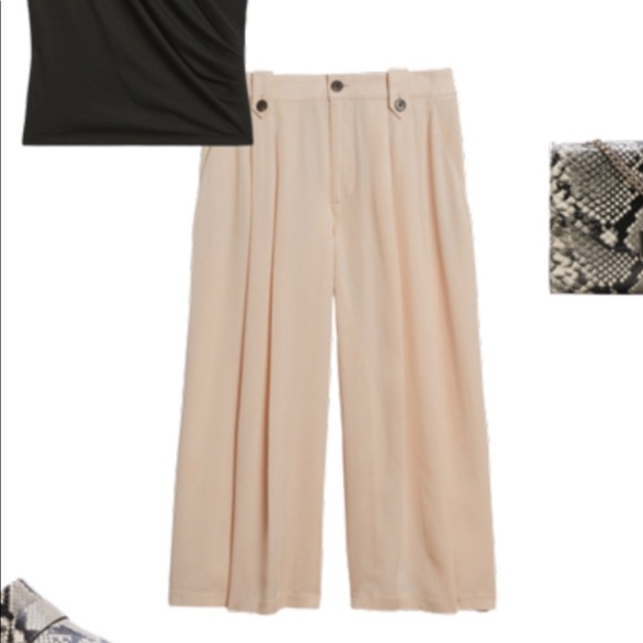 Banana Republic High Rise Tencel Culottes NWT Ecru - Picture 1 of 6